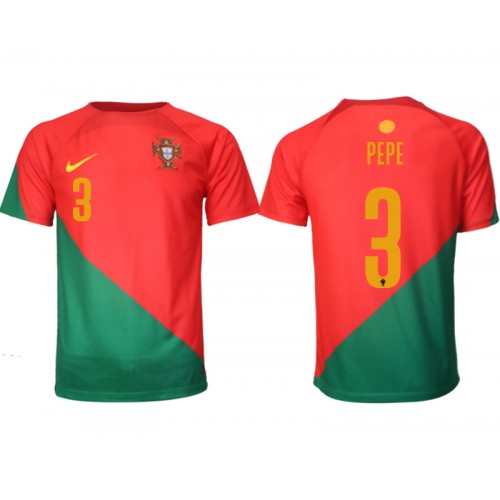 Portugal Pepe #3 Replika Hjemmebanetrøje VM 2022 Kortærmet